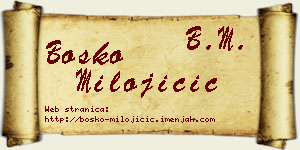 Boško Milojičić vizit kartica